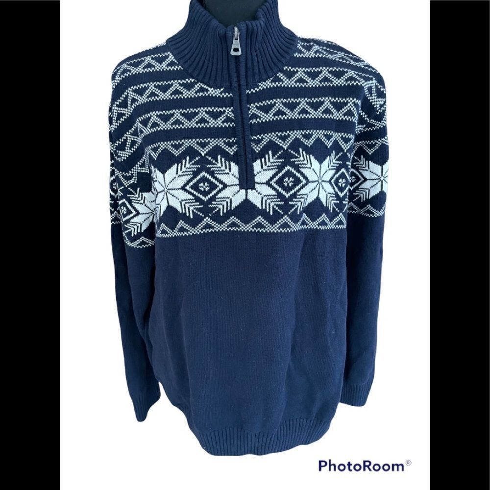 New with tags Original Weatherproof Vintage Fair Isle 1/4 zip front sweater, XL
